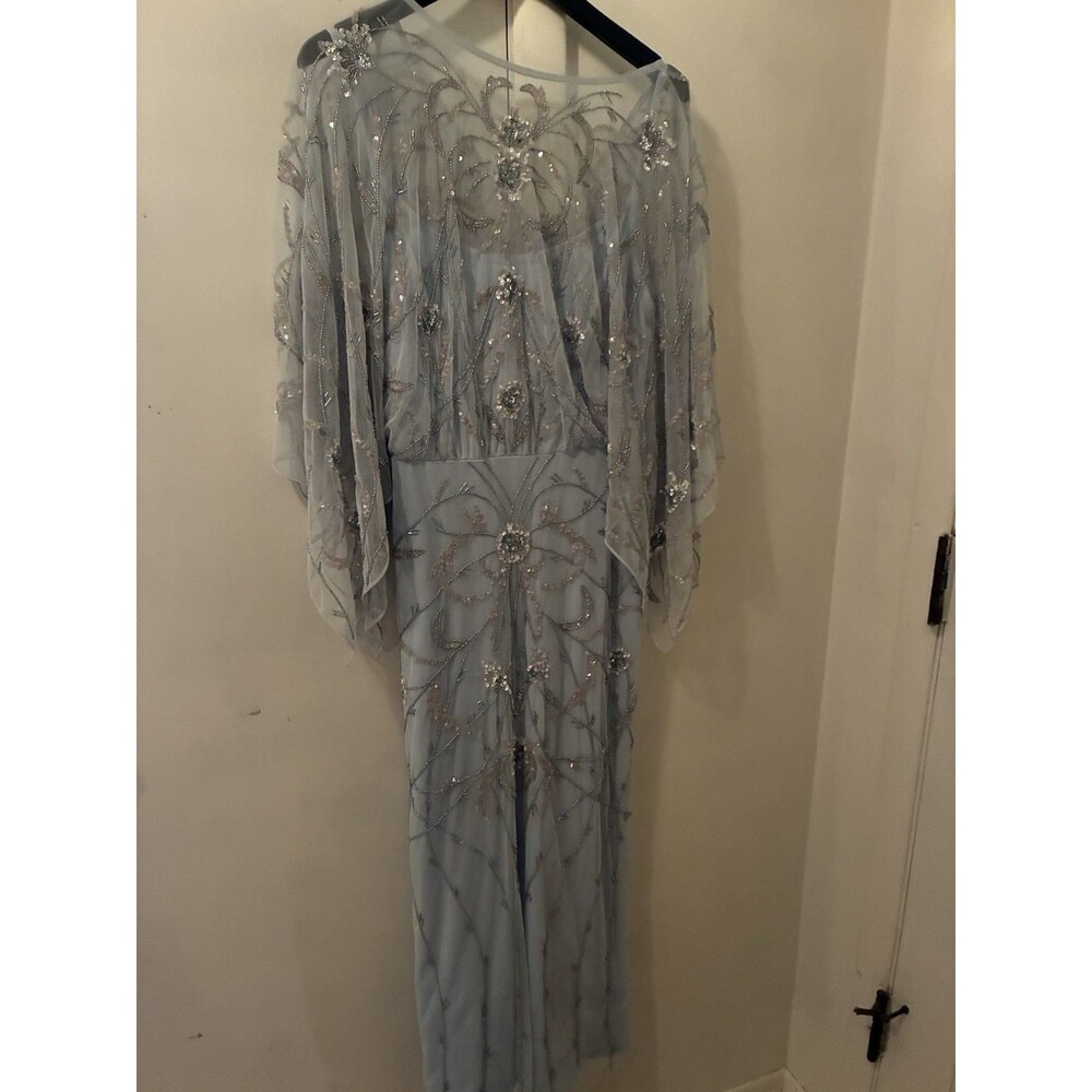Aidan Mattox Women’s Formal Gown Size 8 Light Blue Beaded Long Evening Dress